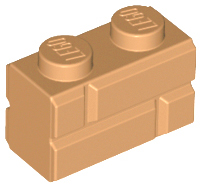 Brick Special 1 x 2 with Masonry Brick Profile in Medium Nougat