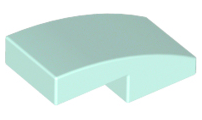 Brick Curved 2 x 1 No Studs [1/2 Bow] in Light Aqua