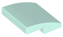 Brick Curved 2 x 2 x 2/3 in Light Aqua