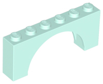 Brick Arch 1 x 6 x 2 - Thin Top without Reinforced Underside [New Version] in Light Aqua