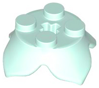 Plant, Leaves, Round 2 x 2 x 2/3 with + Axle Hole and 4 Leaf Extensions in Light Aqua