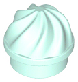 Plate Round 1 x 1 Swirled Top in Light Aqua