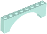 Brick Arch 1 x 8 x 2 Raised in Light Aqua