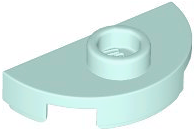 Plate Special Round 1 x 2 Half Circle with Stud (Jumper) in Light Aqua