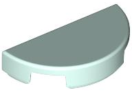 Tile Round 1 x 2 Half Circle in Light Aqua