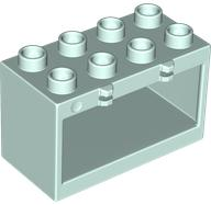 Duplo Container Box 2 x 4 x 2 with Open Sides in Light Aqua