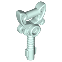 Equipment Key Ornamented with Stud in Light Aqua