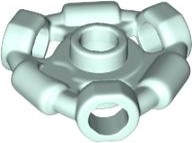 Plate Special 1 x 1 with Hole Through Stud, 3 Bars and 3 Bar Holes in Light Aqua