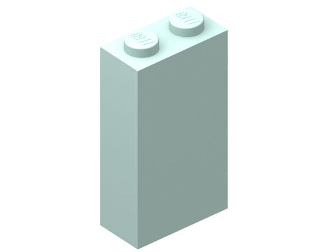 Brick 1 x 2 x 3 with Bottom Stud Holder in Light Aqua