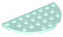 Plate Round Half 4 x 8 in Light Aqua
