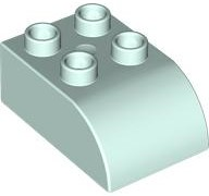 Duplo Brick 2 x 3 with Curved Top in Light Aqua