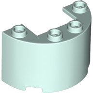 Cylinder Half 2 x 4 x 2 with 1 x 2 Cutout in Light Aqua