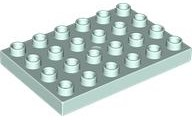 Duplo Plate 4 x 6 in Light Aqua