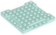 Plate Special 8 x 8 x 2/3 with Four 1 x 4 Recessed Edges in Light Aqua