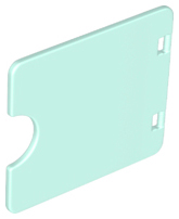 Duplo Door / Window with Cutout (Semi Oval) in Light Aqua