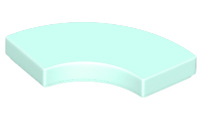 Tile 2 x 2 Curved, Macaroni in Light Aqua