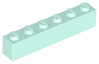Brick 1 x 6 in Light Aqua