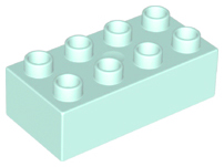 Duplo Brick 2 x 4 in Light Aqua