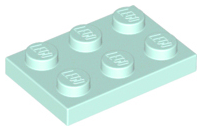 Plate 2 x 3 in Light Aqua