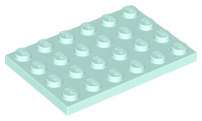 Plate 4 x 6 in Light Aqua