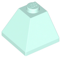Brick Sloped 45° 2 x 2 Double Convex in Light Aqua