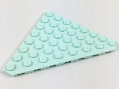 Wedge Plate 8 x 8 Cut Corner in Light Aqua