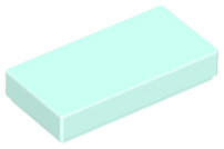 Tile 1 x 2 with Groove in Light Aqua
