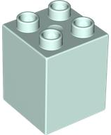 Duplo Brick 2 x 2 x 2 in Light Aqua