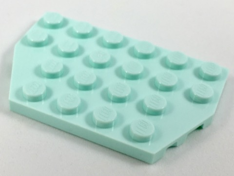 Wedge Plate 4 x 6 Cut Corners in Light Aqua