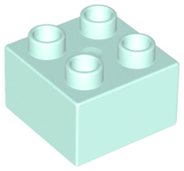 Duplo Brick 2 x 2 in Light Aqua