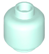 Minifig Head [Plain] [Hollow Stud] in Light Aqua