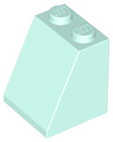 Brick Sloped 65° 2 x 2 x 2 with Bottom Tube in Light Aqua
