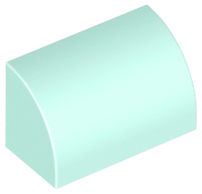 Brick Curved 1 x 2 x 1 No Studs in Light Aqua