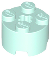 Brick Round 2 x 2 with Axle Hole in Light Aqua