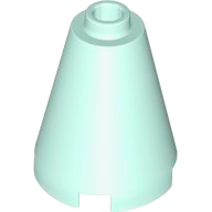 Cone 2 x 2 x 2, Open Stud in Light Aqua