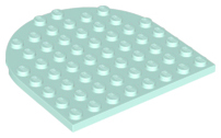 Plate 8 x 8 with Rounded End in Light Aqua