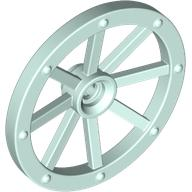 Wheel Wagon Large (33mm D.), hole notched for wheels holder pin in Light Aqua