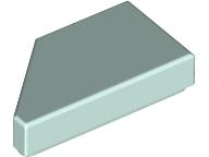Tile 1 x 2 with Stud Notch Right in Light Aqua