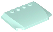 Brick Wedged, Curved Triple 4 x 6 x 2/3 with 4 Studs in Light Aqua
