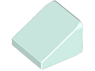 Brick Sloped 30° 1 x 1 x 2/3 (Cheese Slope) in Light Aqua