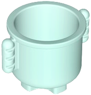 Duplo Kettle with Ribbed Handles 2 x 2 x 1.5 in Light Aqua