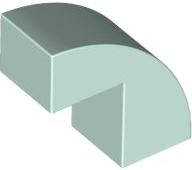 Brick Curved 1 x 2 x 1 2/3 with 1 Cutout in Light Aqua