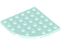 Plate Round Corner 6 x 6 in Light Aqua