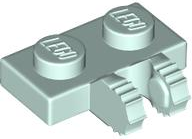 Hinge Plate 1 x 2 Locking with 2 Fingers on Side, 7 Teeth in Light Aqua