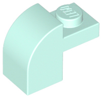 Brick Curved 1 x 2 x 1 1/3 with Curved Top in Light Aqua