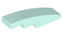 Brick Curved 4 x 1 No Studs [Stud Holder with Symmetric Ridges] in Light Aqua