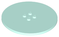 Plate Special Round 8 x 8 with 2 x 2 Center Studs with Groove in Light Aqua