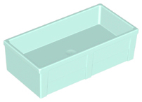 Duplo Container Box 2 x 4 (Horse Trough New Style) in Light Aqua