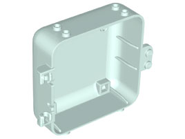 Pod, Square 3 x 8 x 6 2/3 [Female] in Light Aqua
