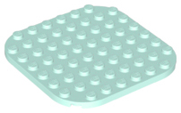 Plate Round Corners 8 x 8 in Light Aqua
